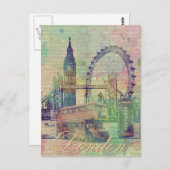Mooie trendy  London Landmarks Briefkaart (Voorkant / Achterkant)