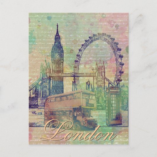 Mooie trendy  London Landmarks Briefkaart (Voorkant)
