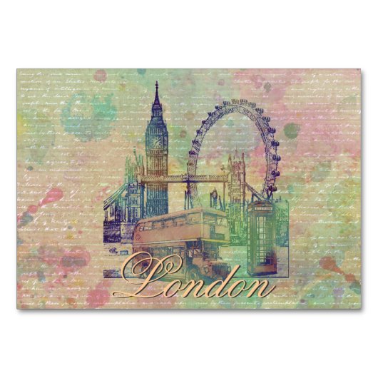 Mooie trendy  London Landmarks Kaart (Achterkant)