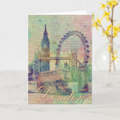 Mooie trendy  London Landmarks Kaart (Gele Bloem)