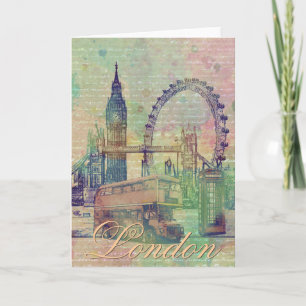 Mooie trendy  London Landmarks Kaart