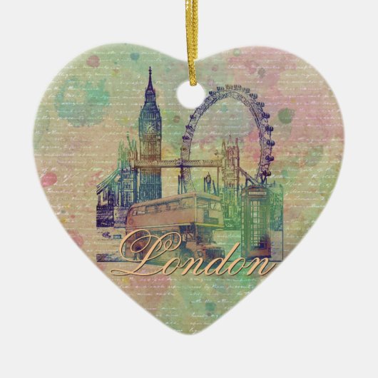 Mooie trendy London Landmarks Keramisch Ornament (Voorkant)