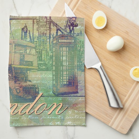 Mooie trendy  London Landmarks Theedoek (Quarter Fold)