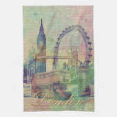 Mooie trendy  London Landmarks Theedoek (Verticaal)