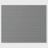 Mooie trendy paw-patroon op donkergrijs cadeaupapier (Vlak)