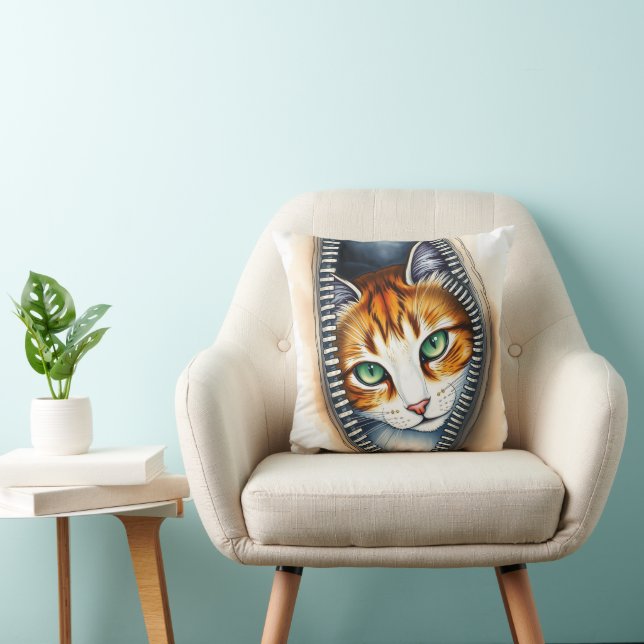 Mooie trendy Schattigee Waterverf Cat Collectie Kussen (Stoel)