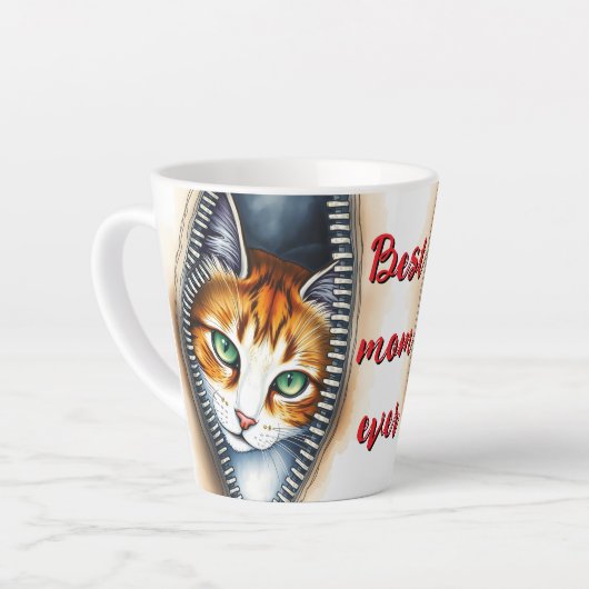 Mooie trendy Schattigee Waterverf Cat Collectie Latte Mok (Linkerhoek)