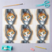 Mooie trendy Schattigee Waterverf Cat Collectie Tissuepapier (Craft)