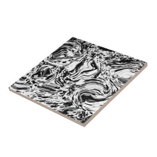 Mooie trendy witte zwarte marmeren steen - Modern Tegeltje