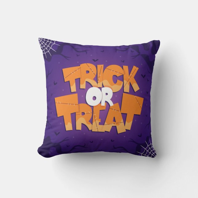 Mooie Trick or treat typografie Kussen (Voorkant)