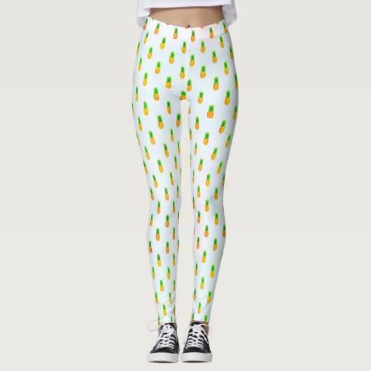 Mooie tropische ananaspatroon leggings (Voorkant)