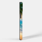 Mooie tropische beach, palmbomen en bloemen Case-Mate iPhone case (Achterkant / Rechts)