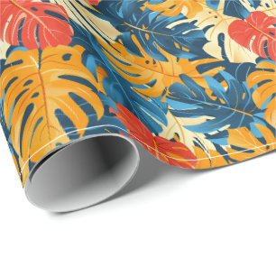 Mooie tropische blad strand patroon cadeaupapier