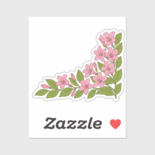 Mooie tropische bloemen decoratieve vinyl sticker