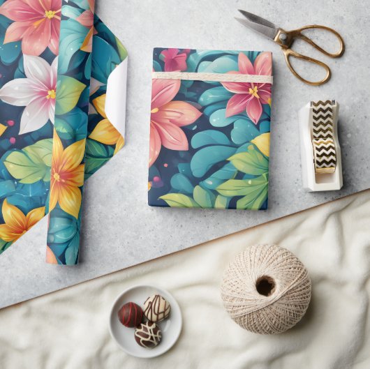 Mooie tropische bloemontwerp cadeaupapier (Crafts)