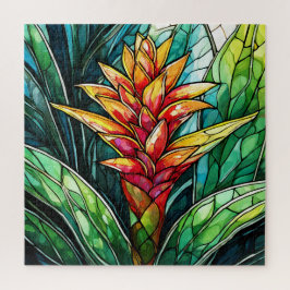 Mooie Tropische gebrandschilderd glas kunst puzzel