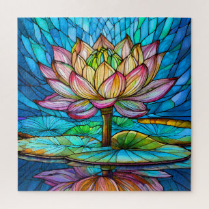 Mooie Tropische gebrandschilderd glas kunst puzzel