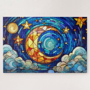 Mooie Tropische gebrandschilderd glas kunst puzzel