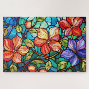 Mooie Tropische gebrandschilderd glas kunst puzzel