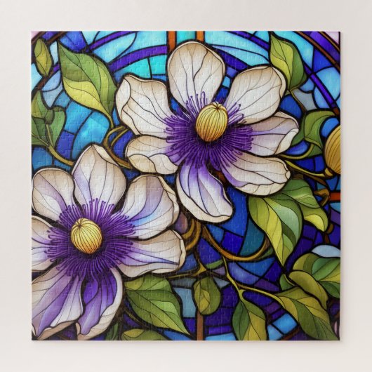 Mooie Tropische gebrandschilderd glas kunst puzzel (Verticaal)