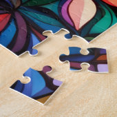 Mooie Tropische gebrandschilderd glas kunst puzzel (Zijkant)