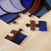 Mooie Tropische gebrandschilderd glas kunst puzzel Legpuzzel (Zijkant)