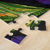 Mooie Tropische gebrandschilderd glas kunst puzzel Legpuzzel (Zijkant)