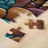 Mooie Tropische gebrandschilderd glas kunst puzzel Legpuzzel (Zijkant)