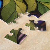 Mooie Tropische gebrandschilderd glas kunst puzzel Legpuzzel (Zijkant)