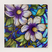 Mooie Tropische gebrandschilderd glas kunst puzzel Legpuzzel (Horizontaal)