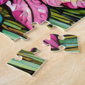 Mooie Tropische gebrandschilderd glas kunst puzzel Legpuzzel (Zijkant)