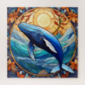 Mooie Tropische gebrandschilderd glas kunst puzzel Legpuzzel (Verticaal)