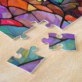 Mooie Tropische gebrandschilderd glas kunst puzzel Legpuzzel (Zijkant)