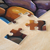 Mooie Tropische gebrandschilderd glas kunst puzzel Legpuzzel (Zijkant)