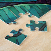 Mooie Tropische gebrandschilderd glas kunst puzzel Legpuzzel (Zijkant)