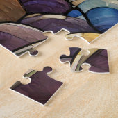 Mooie Tropische gebrandschilderd glas kunst puzzel Legpuzzel (Zijkant)