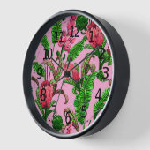 Mooie, Tropische Groene Bladeren met Rode Bloemen  (Hoek)