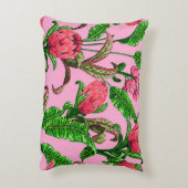 Mooie, Tropische Groene Bladeren met Rode Bloemen  Accent Kussen (Achterkant (Verticaal))