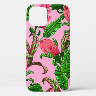 Mooie tropische groene bladeren met rode bloemen   Case-Mate iPhone case