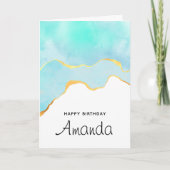 Mooie Tropische Groene met gouden Grens Dag Kaart (Voorkant)