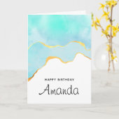 Mooie Tropische Groene met gouden Grens Dag Kaart (Gele Bloem)