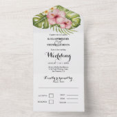 Mooie Tropische Hibiscus bruiloft uitnodiging (Binnen)