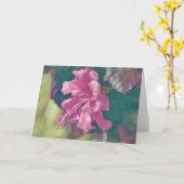 Mooie Tropische Hibiscus roze Kaart voor de ventil (Gele Bloem)