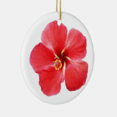 Mooie Tropische kerstversiering met Hibiscus Keramisch Ornament (Rechts)