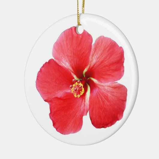 Mooie Tropische kerstversiering met Hibiscus Keramisch Ornament (Links)