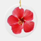 Mooie Tropische kerstversiering met Hibiscus Keramisch Ornament (Achterkant)