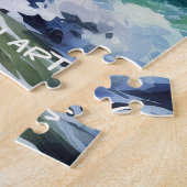 Mooie Tropische kust waterverf puzzel (Zijkant)