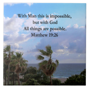 MOOIE TROPISCHE MATTHEÜS 19:26 FOTOONTWERP TEGELTJE