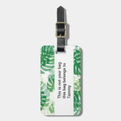 Mooie Tropische palmbladeren Bagagelabel (Voorkant verticaal)
