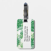 Mooie Tropische palmbladeren Bagagelabel (Achterkant verticaal)